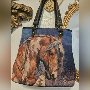 RARE Montana West Horse Canvas Tote bag NWT
